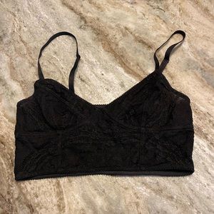 Free People Intimately Black Lace stretch crop bralette size s worn 1x